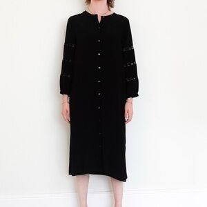 VANESSA SEWARD Silk BLACK MIDI DRESS - Size M EUC